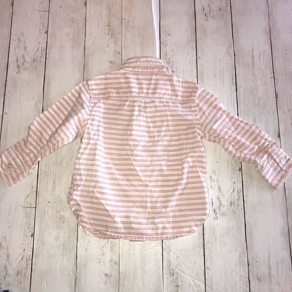 BABY GAP 18-24 mo 3 long sleeve top pink white stripe blue - Picture 11 of 12